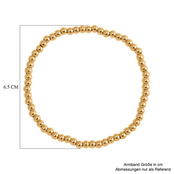 5er-Set – Kugel-Perlen-Armbänder in Goldton image number 7