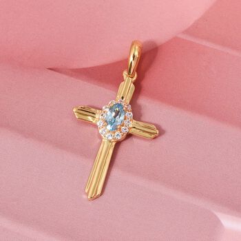 D'Joy AA blauer und wei&szlig;er Zirkon Anh&auml;nger - 0,50 ct.