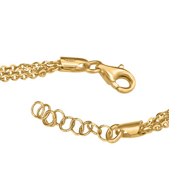 Italienisches brillantina Armband, 925 Silber vergoldet, ca. 18 cm, ca. 2,63g