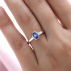 Tansanit-Ring, 925 Silber platiniert  ca. 0,73 ct image number 2
