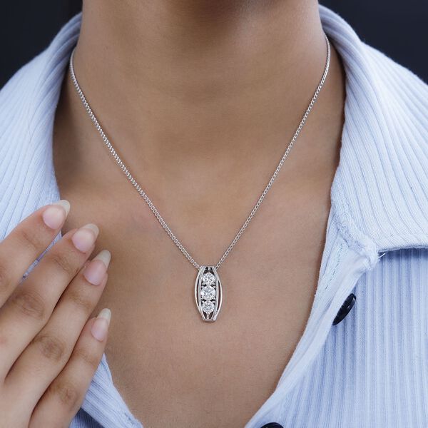 Moissanit Anhänger mit 45cm Kette - 1,58 ct. image number 3