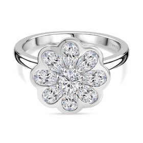 D’joy Moissanit Ring 925 Silber rhodiniert (Größe 17.00) ca. 1,69 ct