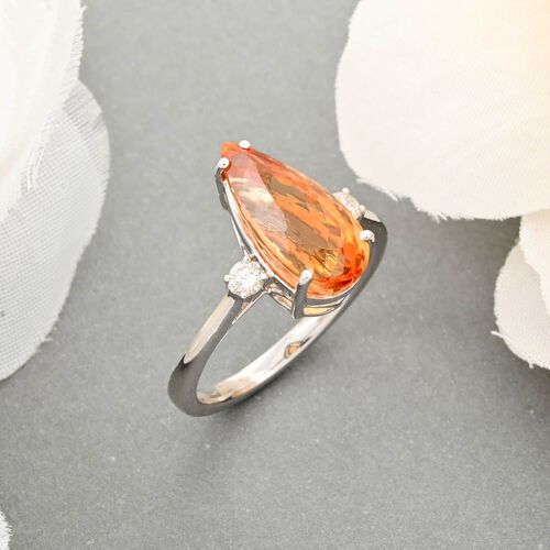 RHAPSODY zertifiziert und geprüft AAAA kaiserlicher Topas und VS-EF Diamant Ring in 950 Platin - 5,40 ct. image number 1
