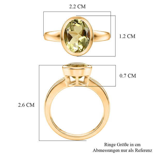 D'Joy AAA Ouro Verde-Quarz Ring 925 Silber 750 Vergoldet (Gr&ouml;&szlig;e 17.00) ca. 2,55 ct image number 6