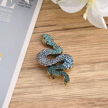 Mehrfarbiger Kristall Brosche Antikes Gold