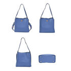 Crossbody Tasche aus Kunstleder mit abnehmbarem Riemen, Größe 24x11x22 cm, Blau image number 3