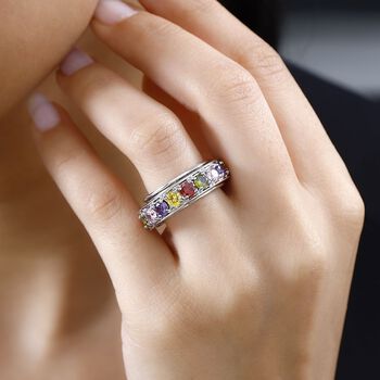 Mehrfarbiger Zirkonia Spinning-Ring - 7,65 ct.