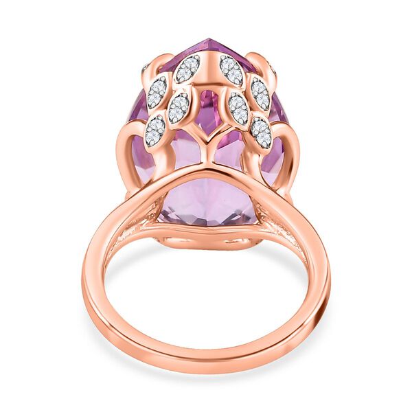 Rosa Amethyst und Zirkon Cocktail Ring - 17,74 ct. image number 6
