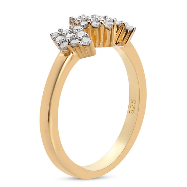 Diamant-Ring, 925 Silber Gelbgold Vermeil  ca. 0,33 ct image number 5