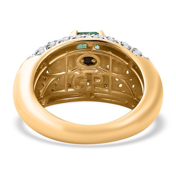 GP Italienische Garten Kollektion - AAA Smaragd, Kanchanaburi Blauer Saphir Ring 925 Silber 750 Gelbgold Vermeil (Größe 18.00) ca. 1.91 ct image number 6