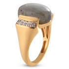 Labradorit und Zirkon-Ring, 925 Silber vergoldet  ca. 6,49 ct image number 4