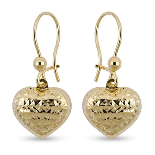 Herz Ohrringe, 375 Gelbgold