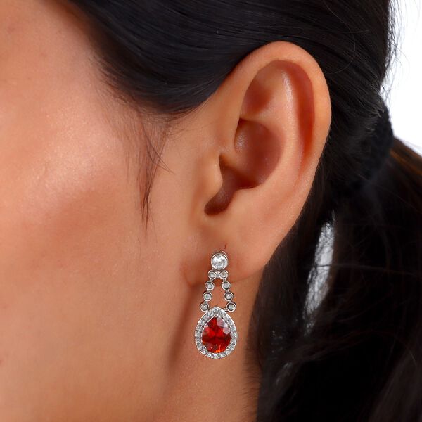 Madira Citrin und Zirkon Ohrh&auml;nger 925 Silber platiniert ca. 3,36 ct&nbsp; image number 3