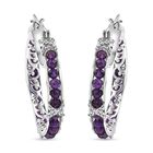 Afrikanischer Amethyst Ohrringe Messing ca. 15.71 ct
