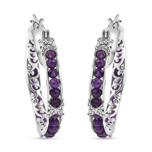 Afrikanische Amethyst Creolen - 15,71 ct. image number 0
