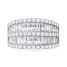 Weißer Zirkonia Ring 925 Silber rhodiniert (Größe 18.00)