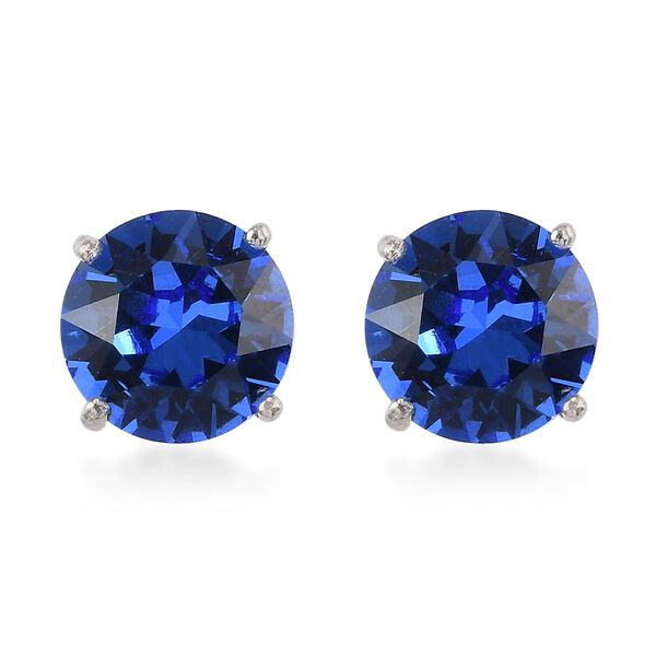 LUSTRO STELLA - österreichische Saphir Kristall-Ohrstecker, 925 Silber platiniert ca. 3,72 ct image number 4