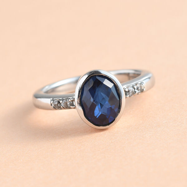 Ceylonfarbener Quarz und Zirkon-Ring in Silberton - 1,55 ct.&nbsp; image number 2