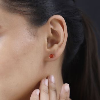 RHAPSODY AAAA mexikanische Kirschfeuer-Opal-Ohrstecker in 950 Platin - 1,11 ct.