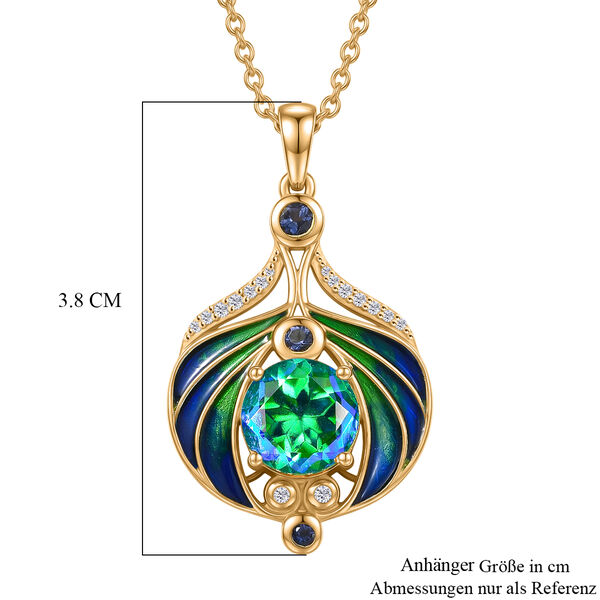 EVER TRUE Pfau Quarz Triplette, Iolit Schmuckset ca. 50 cm ca. 3,47 ct. image number 6