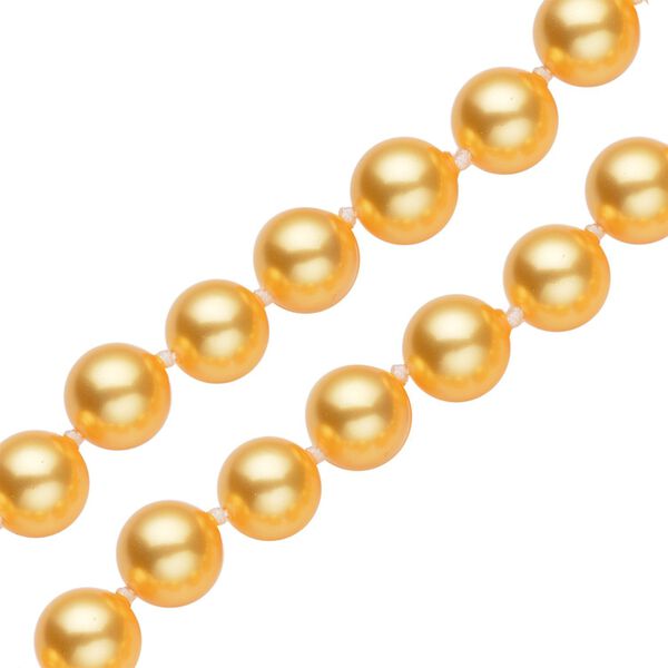 Goldene Muschelkernperlen-Halskette, ca. 45 cm, silberfarben image number 3