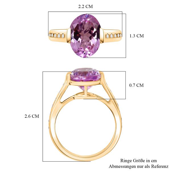 AAA Martha Rocha Kunzite, Wei&szlig;er Diamant Ring 375 Gold (Gr&ouml;&szlig;e 18.00) ca. 5,38 ct image number 7
