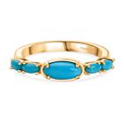 D'Joy AA Sleeping Beauty Türkis Ring 925 Silber 750 Gelbgold Vermeil (Größe 19.00) ca. 0,97 ct