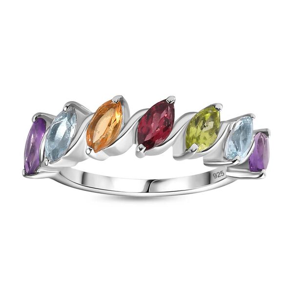 Mehrfarbige Ring 925 Silber rhodiniert (Größe 17.00) ca. 1.78 ct image number 4