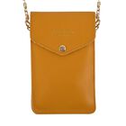 Sencillez - Handy Crossbody Tasche aus 100% echtem Leder mit Sichtfenster, 12x1x18cm, Senfgelb