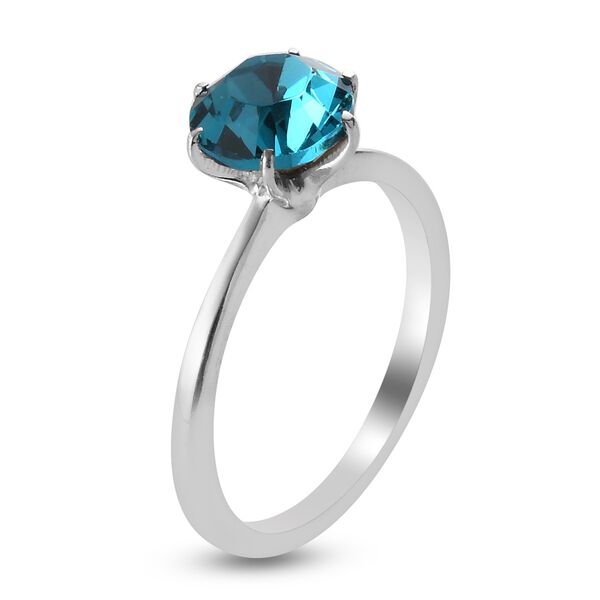 LUSTRO STELLA &Ouml;sterreichischer Indicolite Kristall Solit&auml;r Set aus Ring, Ohrringe und Anh&auml;nger 925 Silber platiniert image number 4