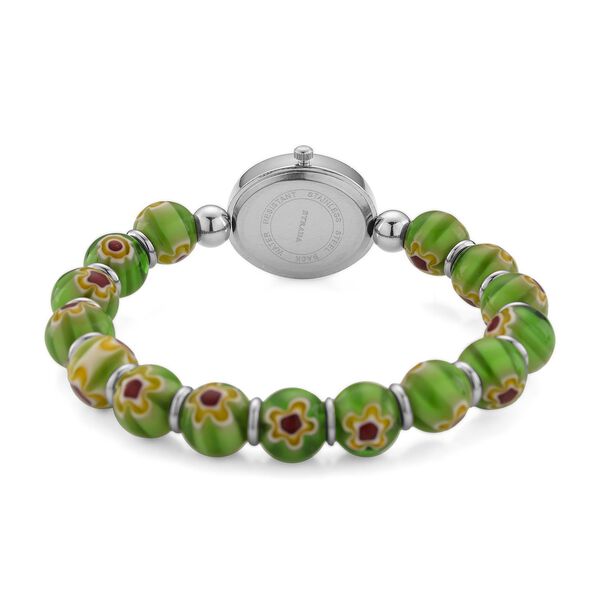 STRADA flexible grüne Armbanduhr im Murano-Stil, Japanisches Uhrwerk image number 4