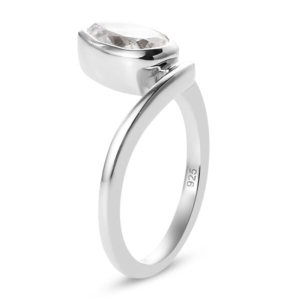 LUSTRO STELLA - feinster Zirkonia Bypass-Ring, 925 Silber platiniert image number 11