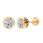 Lab Grown Diamant Ohrringe 925 Silber Gelbgold Vermeil ca. 1,00 ct.