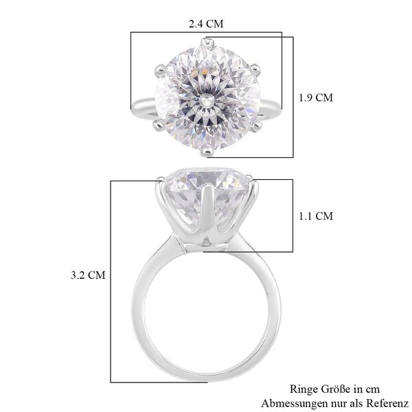 RADIANTA GRA zertifiziert 120 Facetten Moissanit (D-VVS) Ring 925 Silber rhodiniert (Größe 16.00) ca. 11.10 ct image number 5