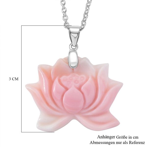 D'Joy Nat&uuml;rlicher Rosa K&ouml;nigsmuschel Perle Schmuckset ca. 50 cm 925 Silber rhodiniert image number 6