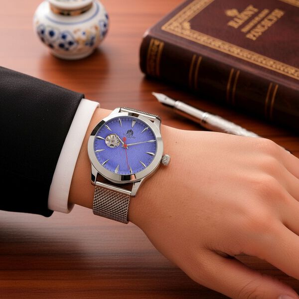 LUXUS SAMMLER EDITION - William Hunt Uhr, SEIKO AUTOMATIK Uhrwerk, Saphir Glashäuser, 5 ATM, Goldfarbene Edelstahl Armband image number 2