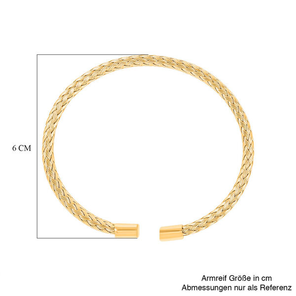 Gewebtes flexibles Armreif, ca. 15,00g, goldfarben image number 4