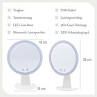 LED-Schminkspiegel mit Bluetooth-Audio und USB-Ladekabel, Weiß image number 2