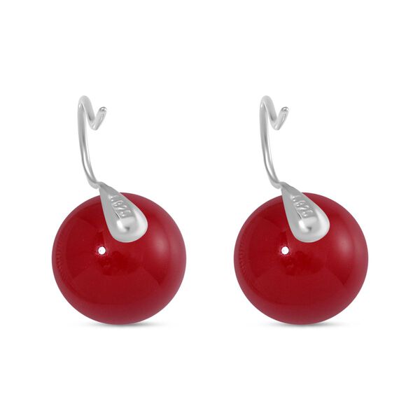 Rote Muschelkernperle Ohrringe 925 Silber rhodiniert image number 5