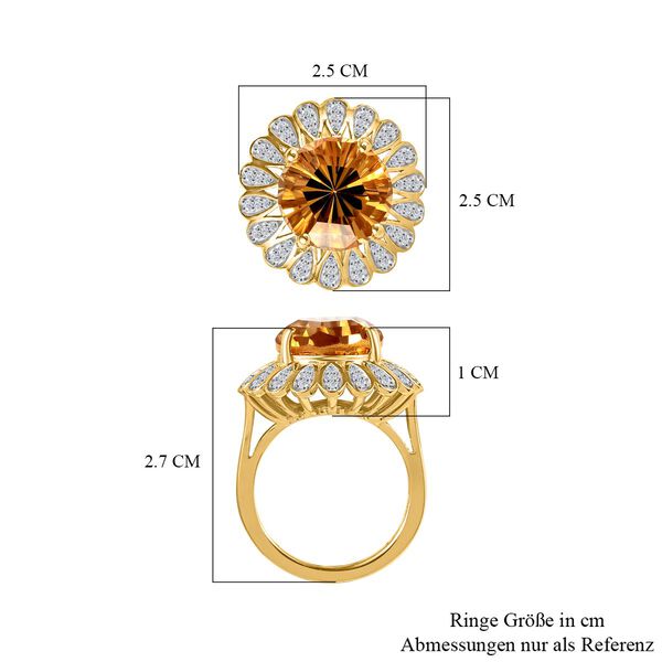 Citrin und Zirkon Cocktail Ring - 6,79 ct. image number 7