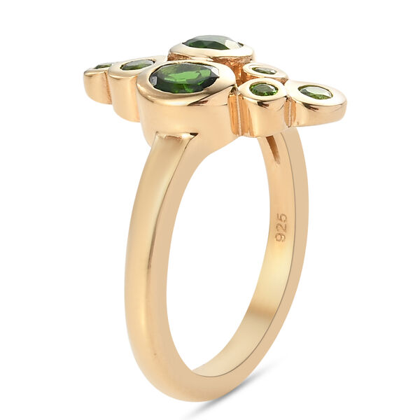 Nat&uuml;rlicher Chromdiopsid-Ring, 925 Silber vergoldet  ca. 0,93 ct image number 5