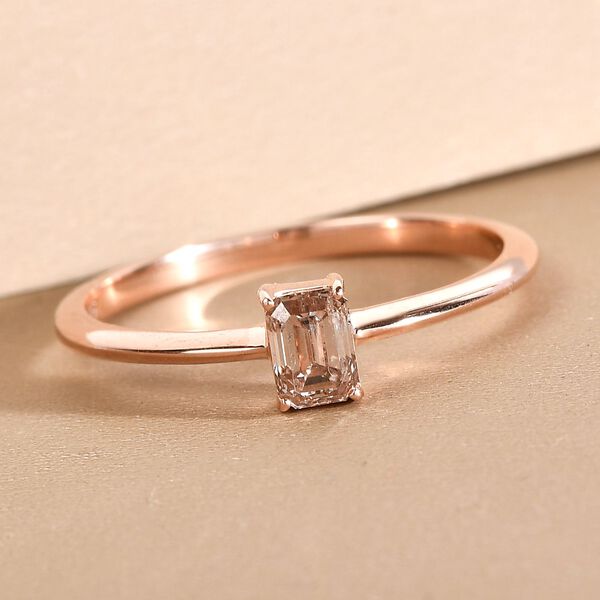 Natürlicher I1 SGL zertifizierter Champagner-Diamant-Ring - 0,50 ct. image number 2