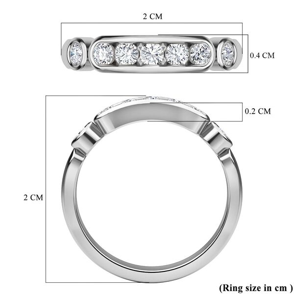 88 Facetten Moissanit Ring 925 Silber Platiniert (Gr&ouml;&szlig;e 17.00) ca. 0,50 ct image number 8