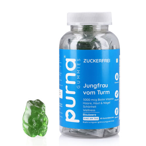 PURNA Biotin 60 Gummibärchen, Heidelbeergeschmack image number 0