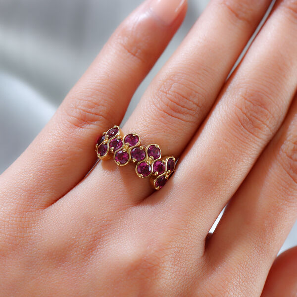 Rhodolith Granat Ring 925 Silber vergoldet  ca. 2,98 ct image number 3