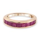 Halber Rubin Band-Ring, 375 Gelbgold (Größe 16.00) ca. 1,45 ct