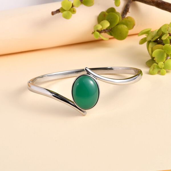 Verde Onyx Armreif ca. 19 cm Edelstahl ca. 17.75 ct image number 2