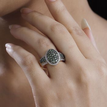 Tsavorite Granat und Zirkon Ring - 1,46 ct.