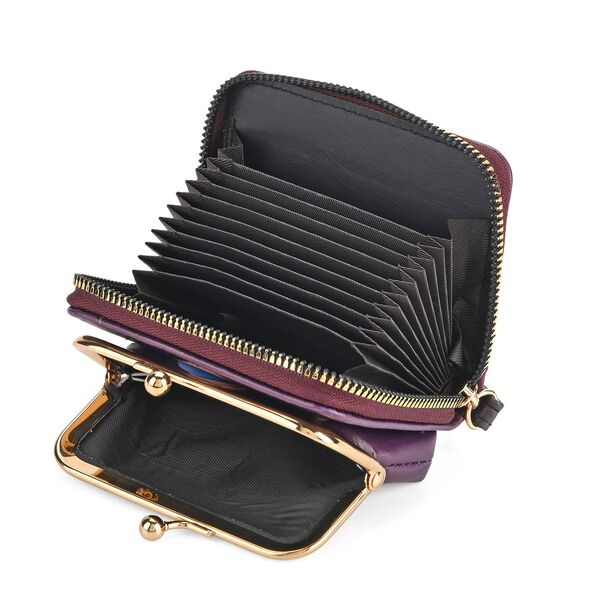 2-in-1-Geldbörse mit Mädchen-mit-Perlenohrring-Motiv, 11x5x8 cm, Schwarz image number 7