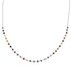 Mehrfarbig Saphir Halskette ca. 50 cm 925 Silber ca. 6,00 ct.